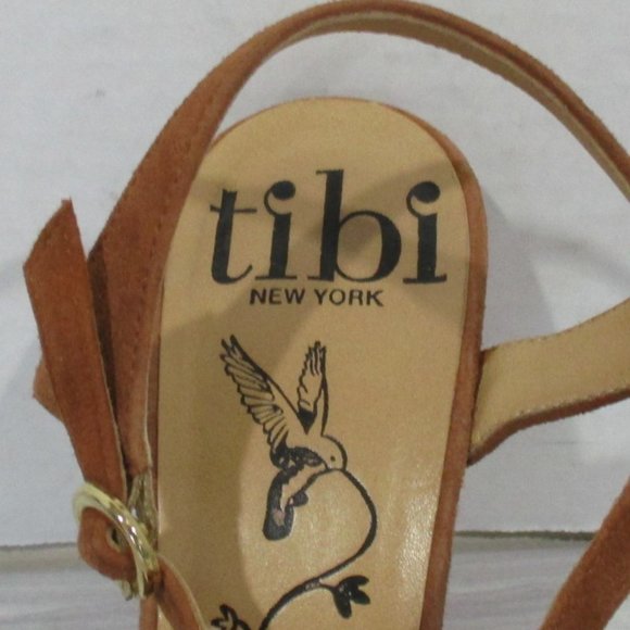 TIBI NEW YORK EXQUISITELY SOFT BROWN SUEDE BOW SANDALS. 4" HEEL. MADE IN ITALY! - Picture 3 of 10